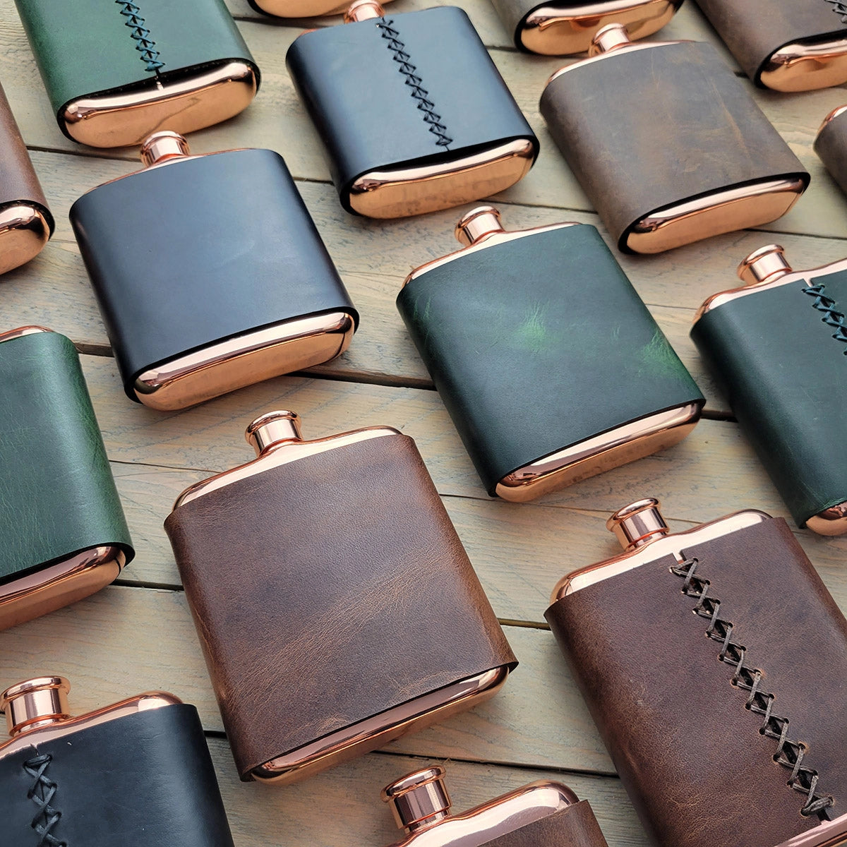 FLASKS - Leather Wrapped!