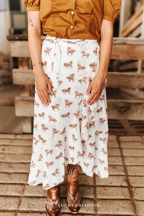 Ivory Reins Wrap Skirt