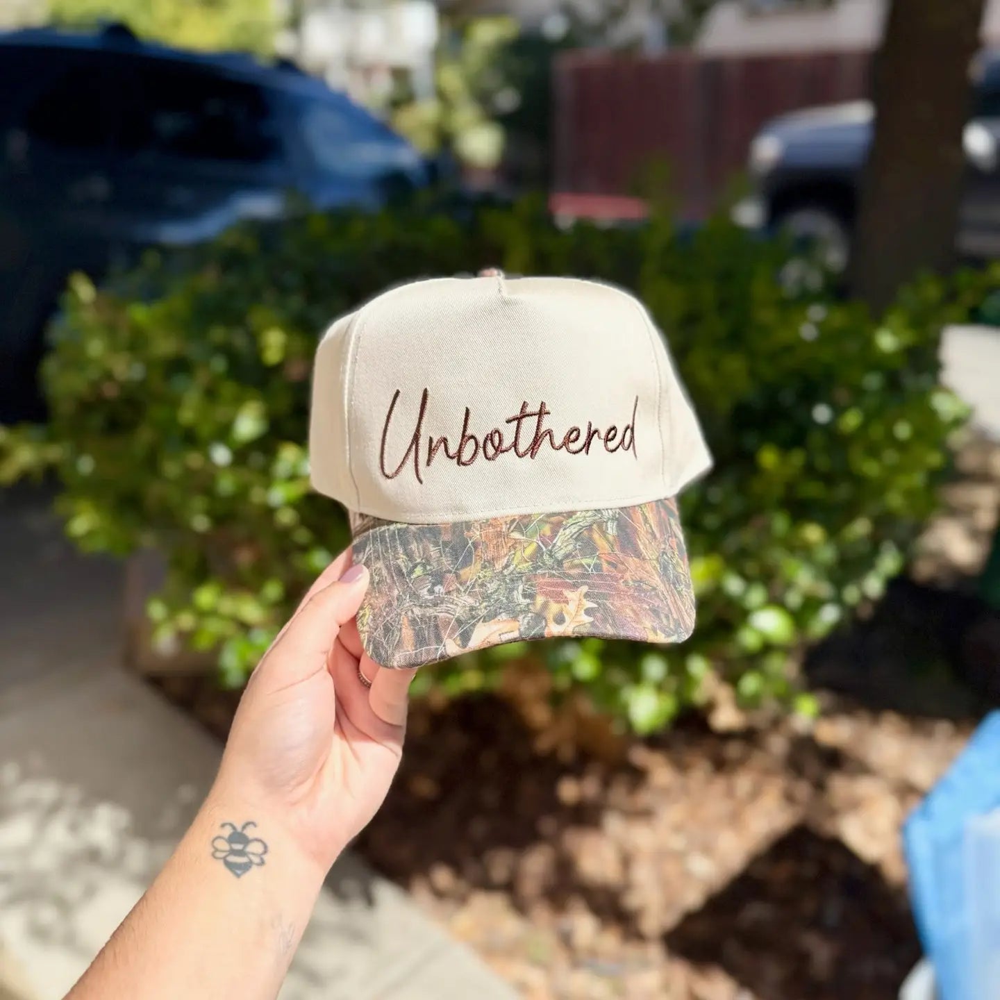 Unbothered Camo Trucker
