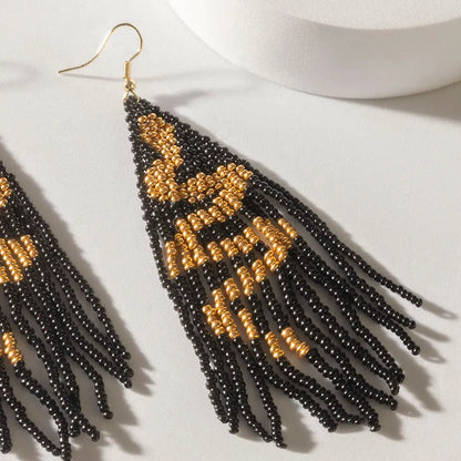 Gilded Python Beaded Earrings
