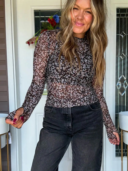 Ditsy Mesh Floral Top