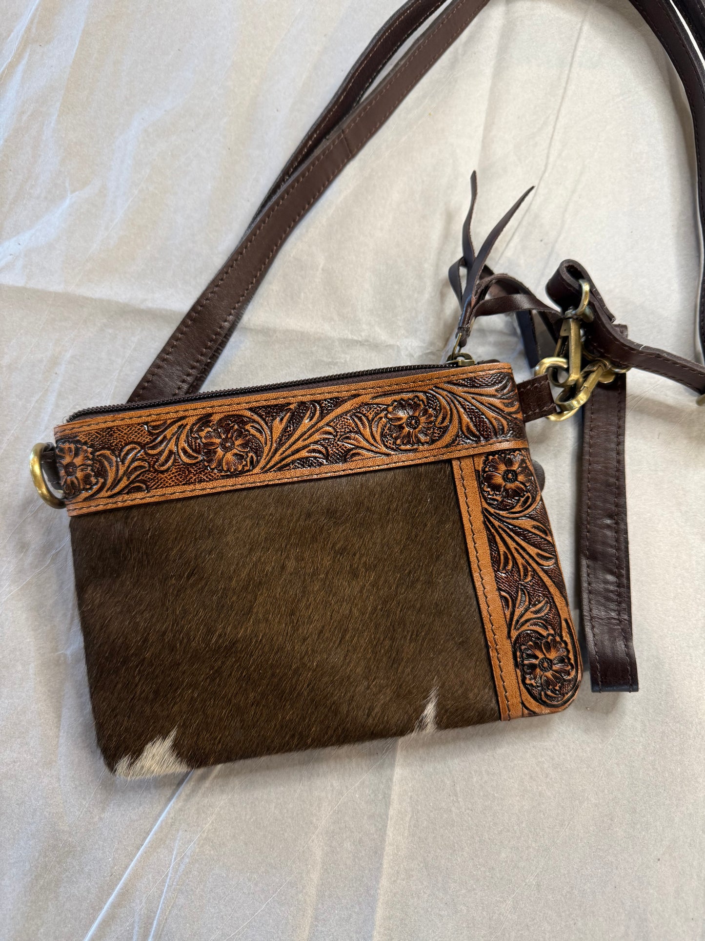 Drover Cowhide Crossbody/Wristlet