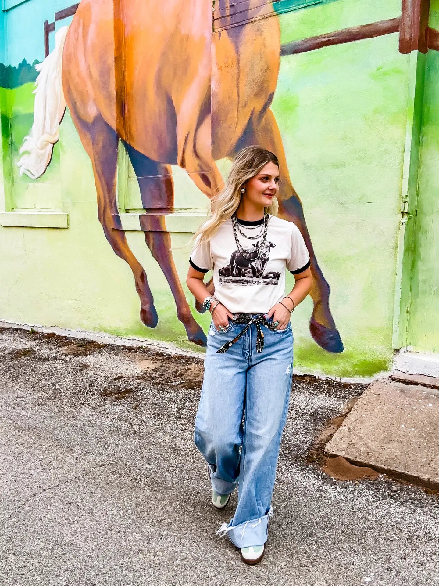 Horned Bull Ringer Tee