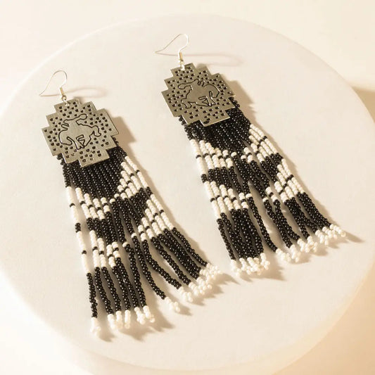 Stallion Smoke Beaded Earrings