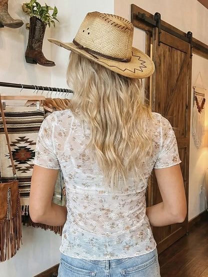 Sunlit Garden Sheer Top