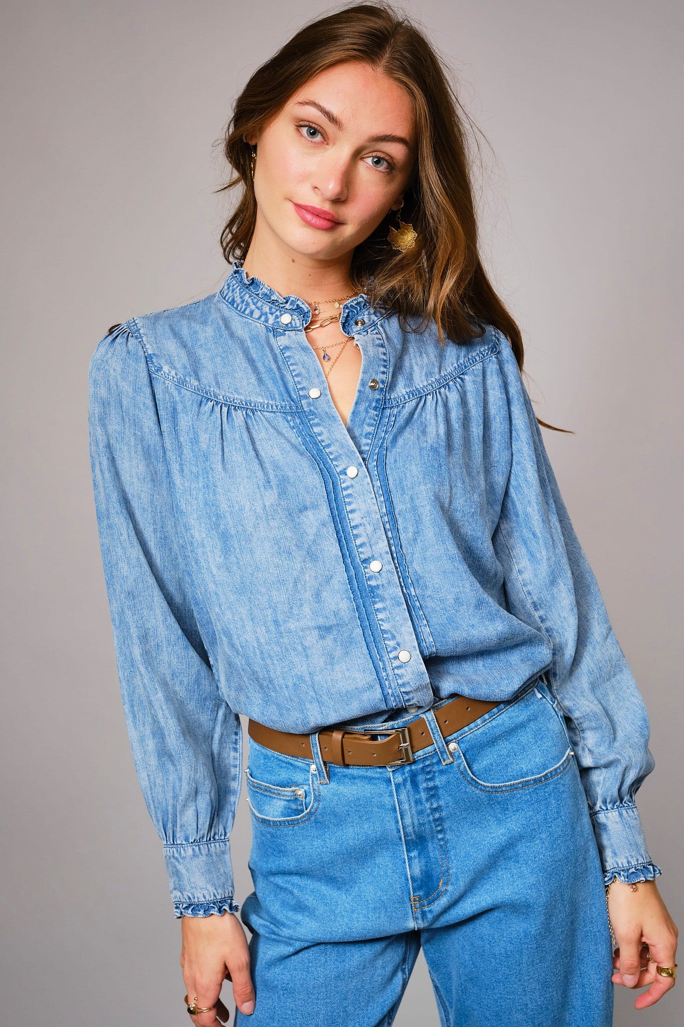 Laurel Chambray Top