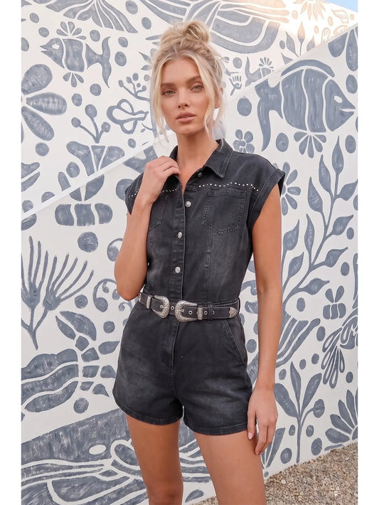 Steel Blossom Romper