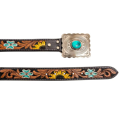 Klepto Hand-Tooled Concho Belt