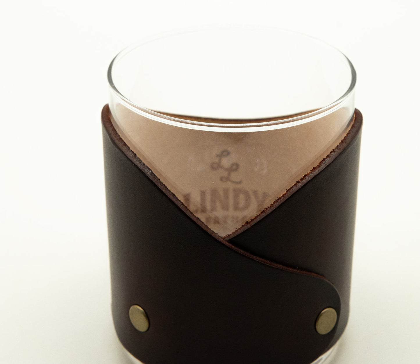 Leather Wrapped Rocks Glass