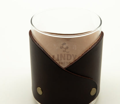 Leather Wrapped Rocks Glass