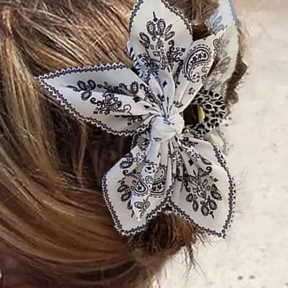 Paisley Bow Knot Hair Clip