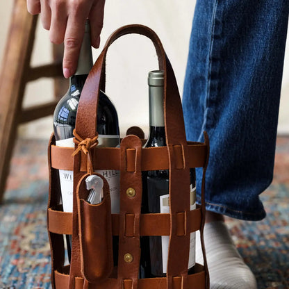 Wine Lover Tote - Leather