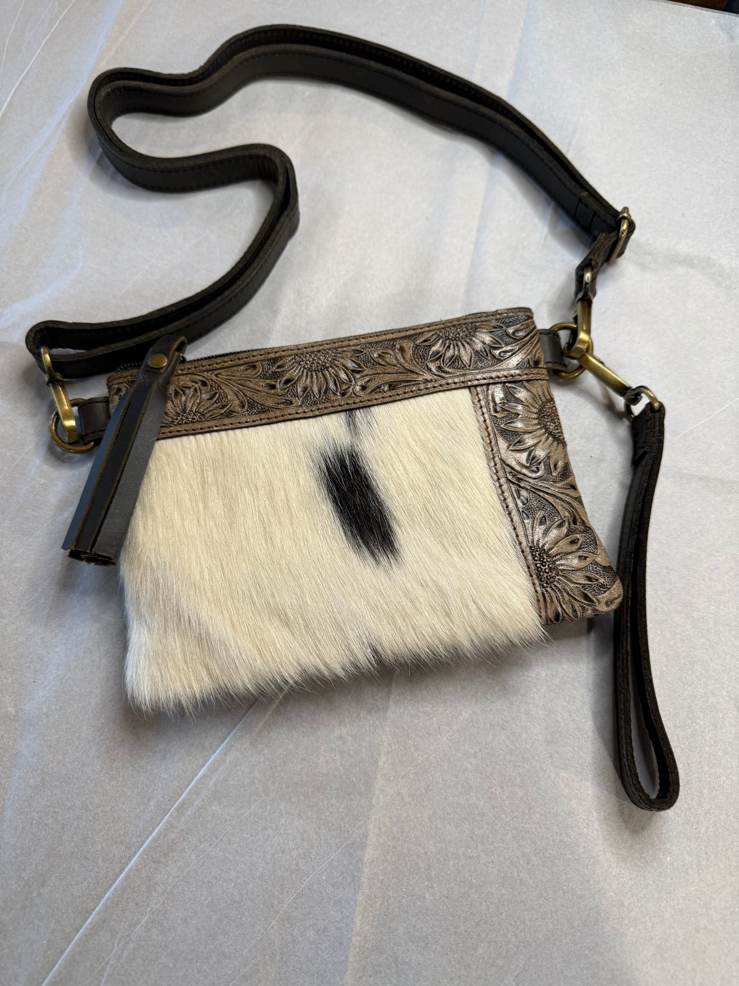 Drover Cowhide Crossbody/Wristlet