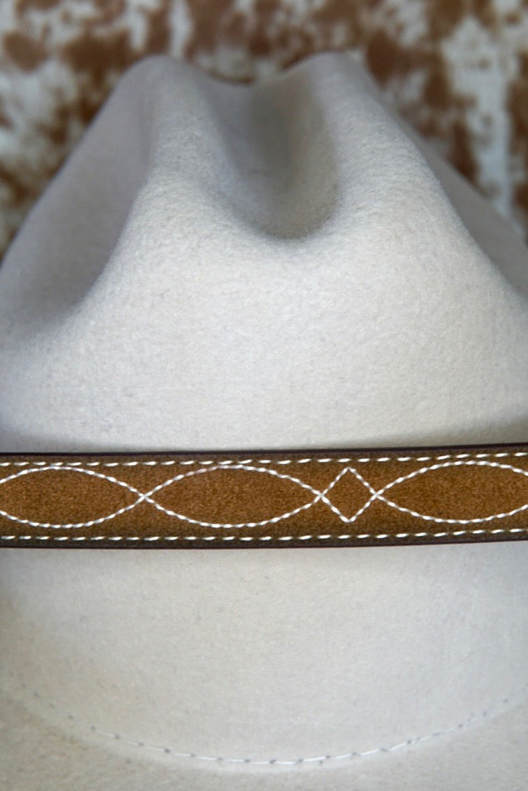 Western Stitch Hat Leather Hat Band