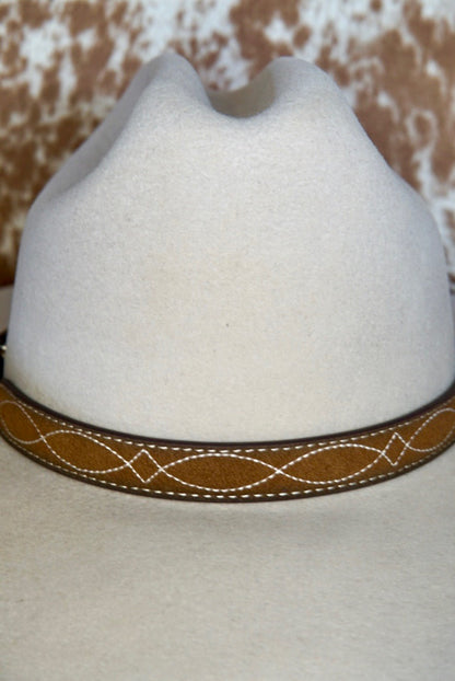Western Stitch Hat Leather Hat Band