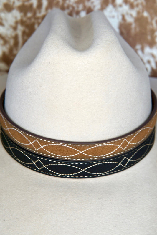 Western Stitch Hat Leather Hat Band