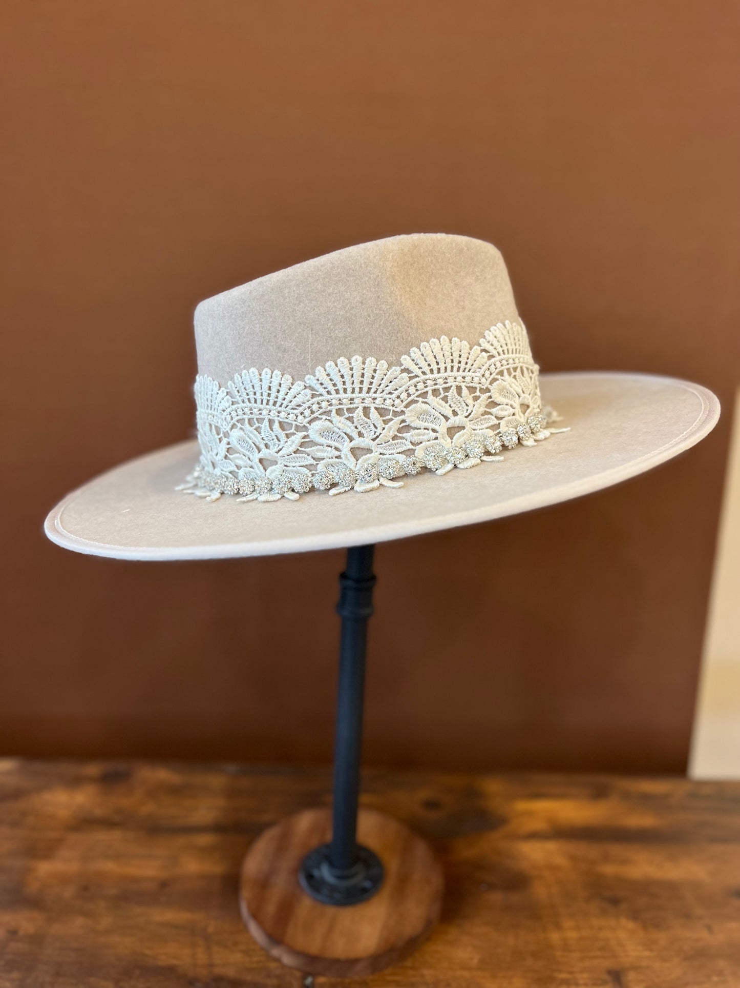 Rhinestones and Lace Bridal Hat