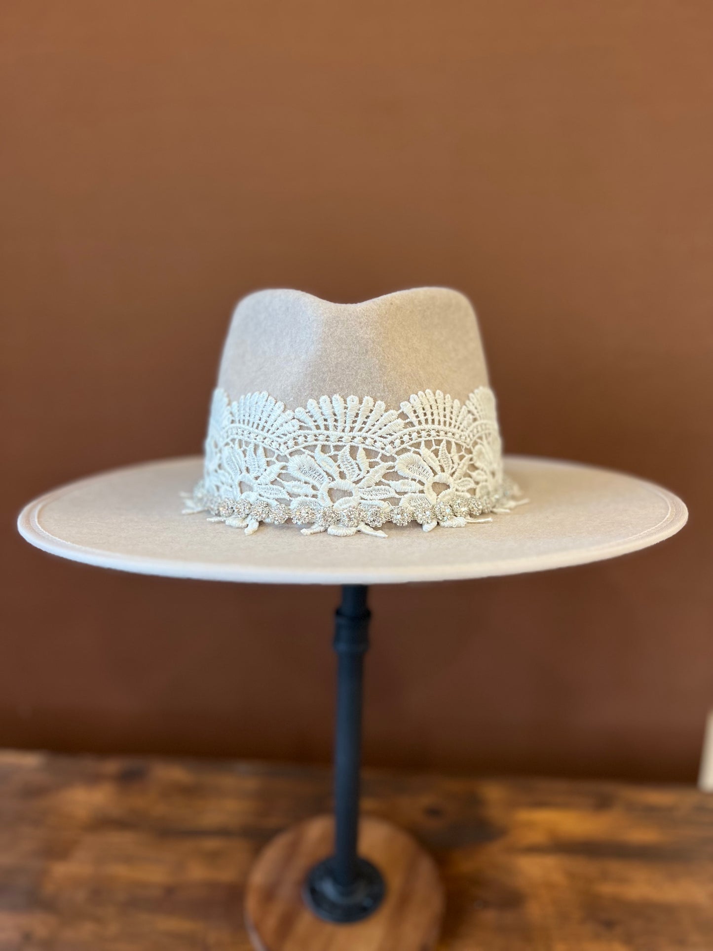 Rhinestones and Lace Bridal Hat