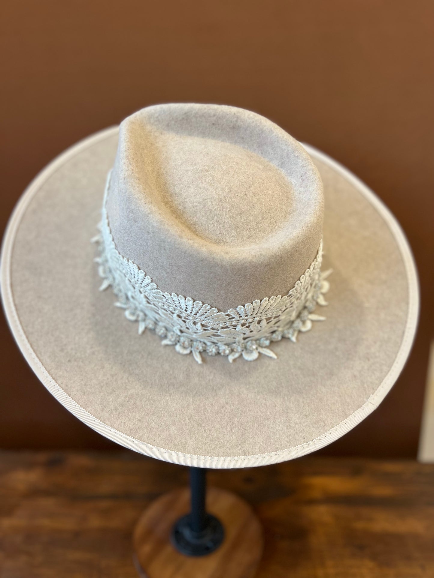 Rhinestones and Lace Bridal Hat