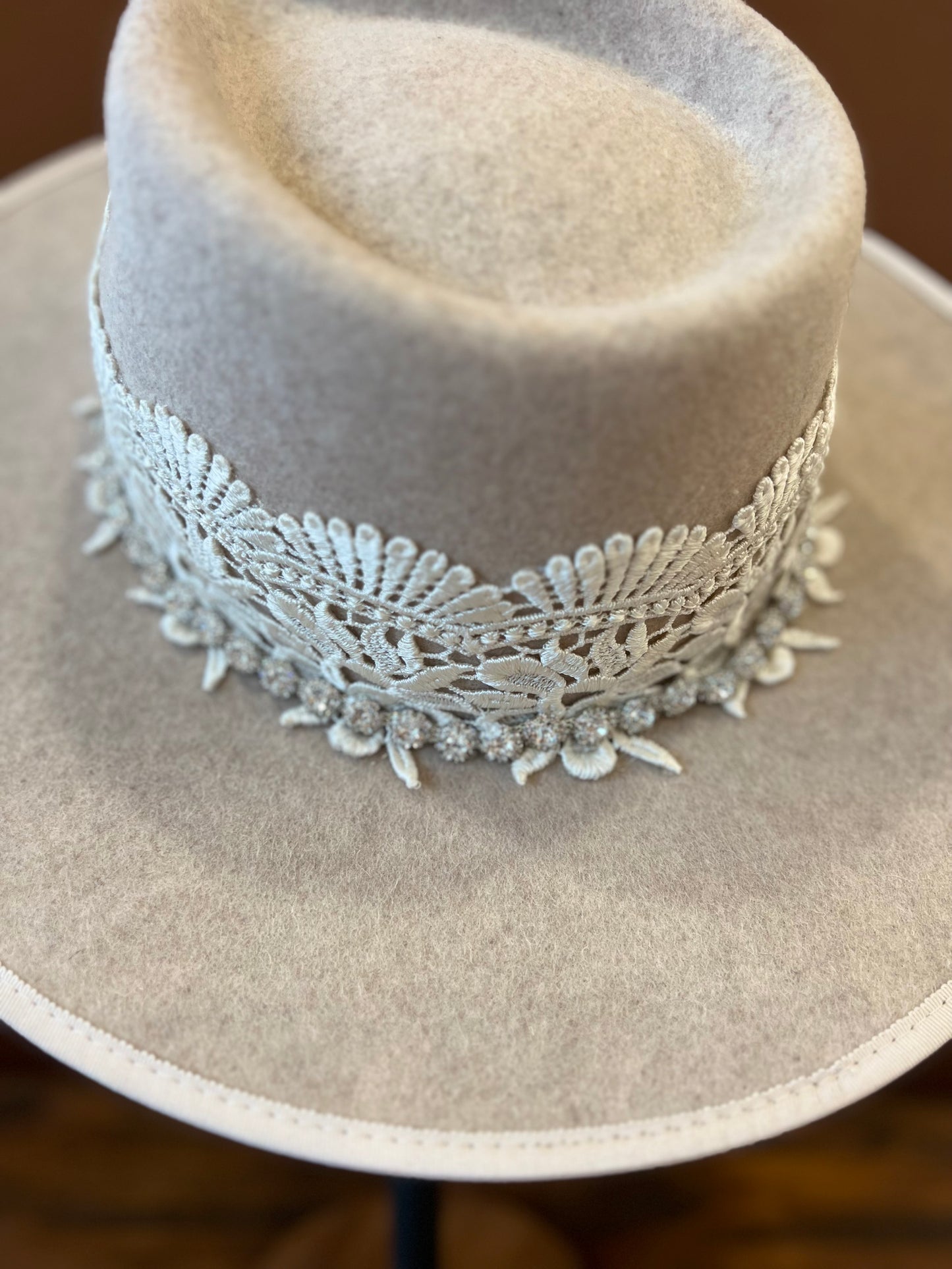 Rhinestones and Lace Bridal Hat