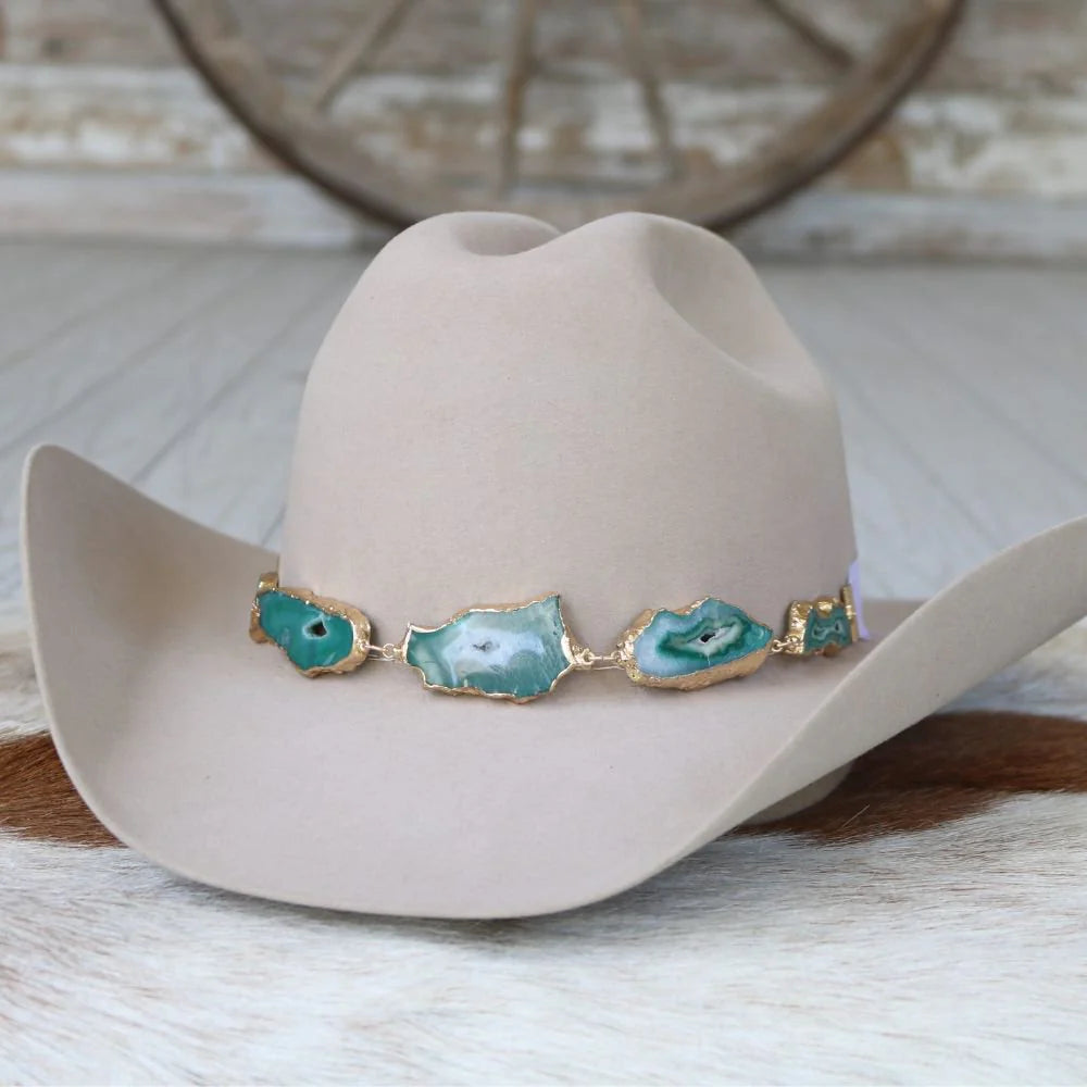 Ramona Geode Slice Green Band