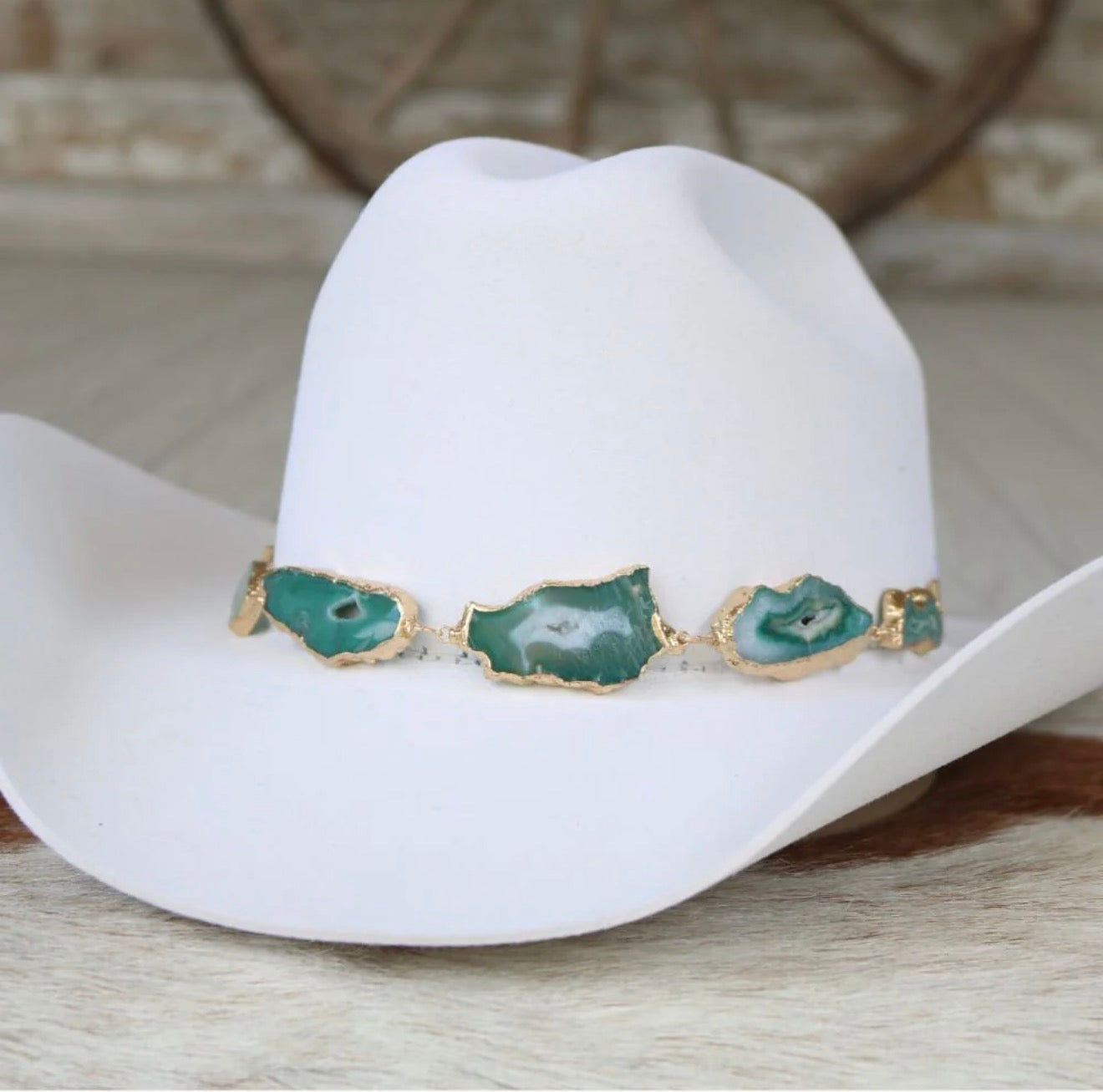 Ramona Geode Slice Green Band