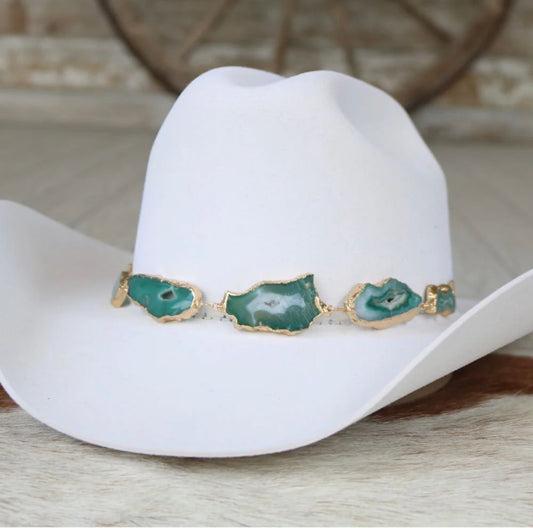 Ramona Geode Slice Green Band