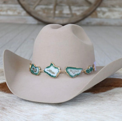 Ramona Geode Slice Green Band