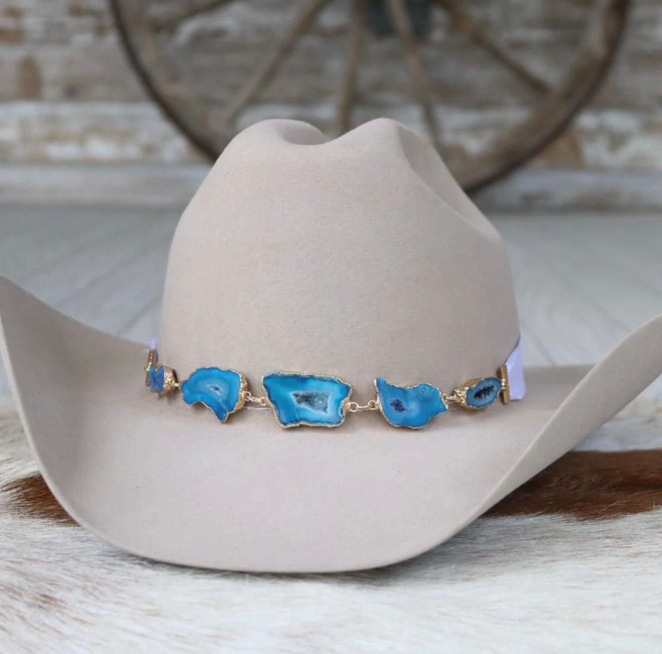 Sutton Blue Geode Hat Band