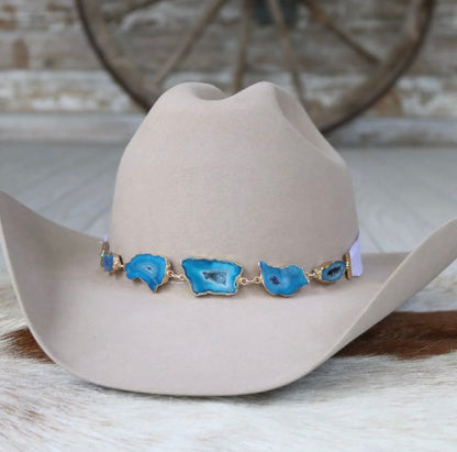 Sutton Blue Geode Hat Band