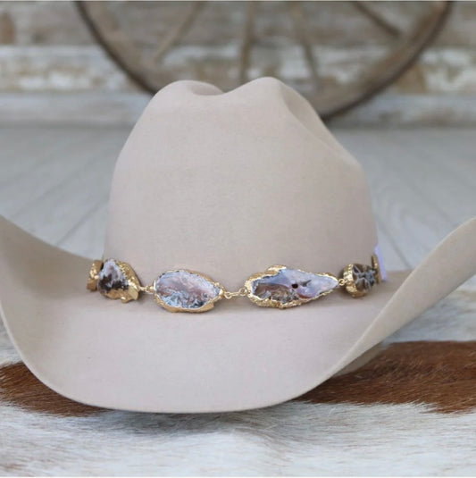 Shiloh Beige Geode Hat Band