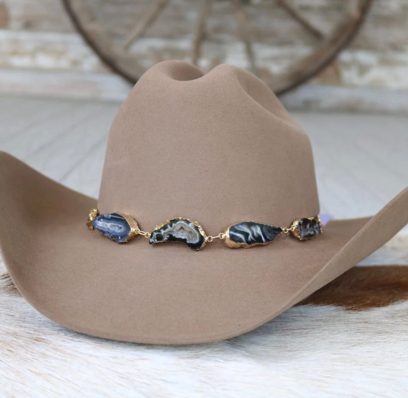 Reece Black Geode Hat Band