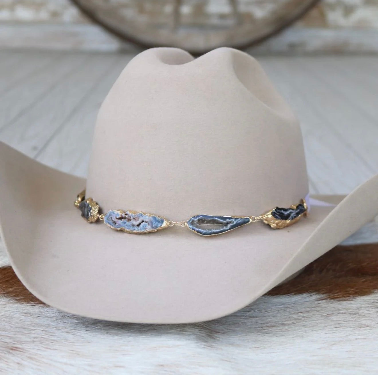 Reece Black Geode Hat Band