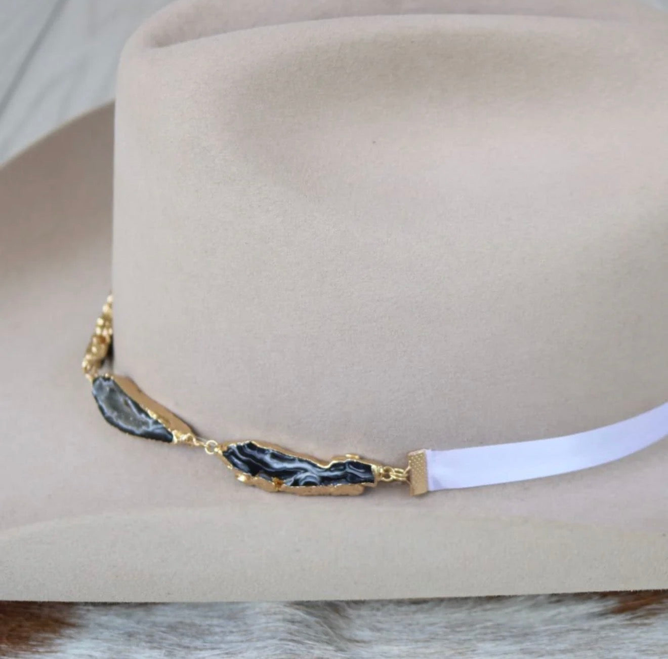 Reece Black Geode Hat Band