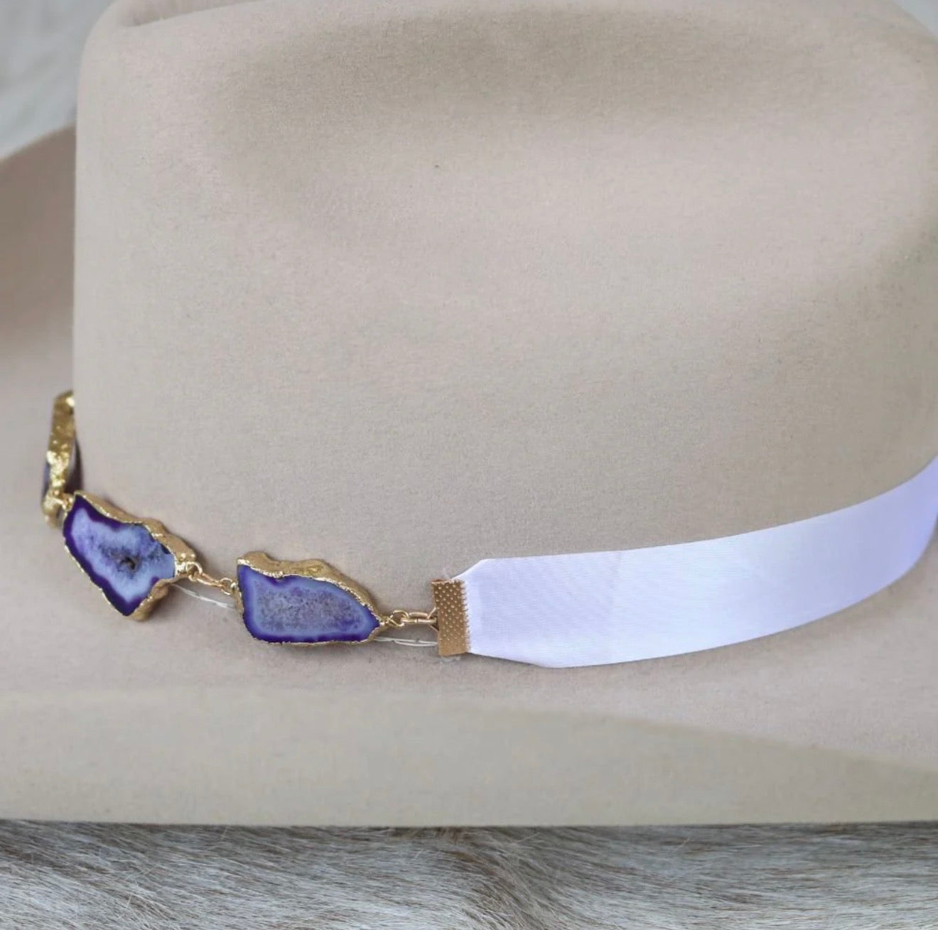 Winnie Geode Slice Purple Hat Band