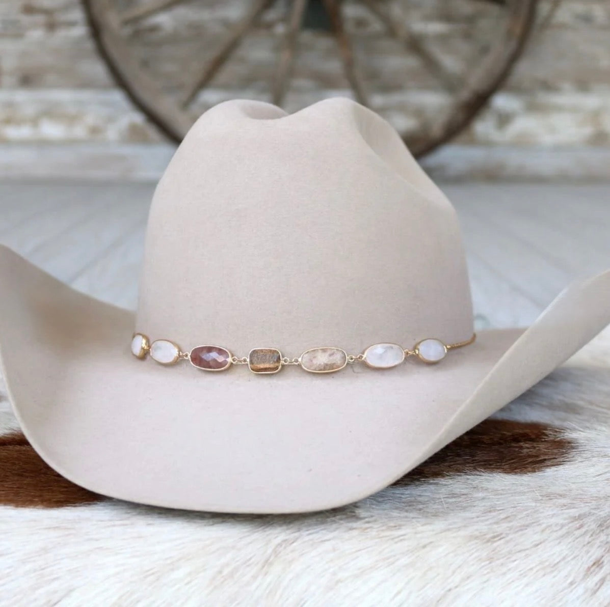June Stone Chain Hat Band