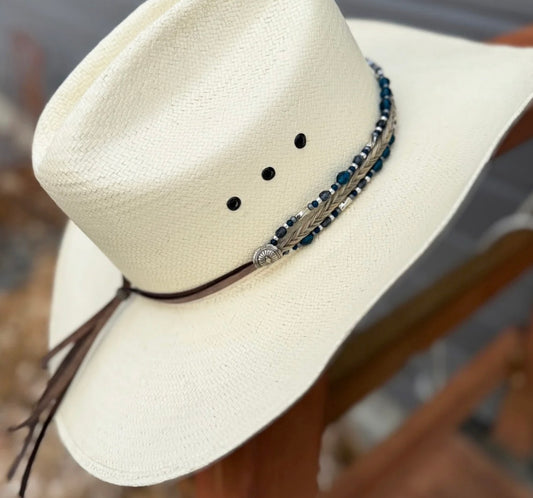 Blue Chambray Horse Hair Hat Band