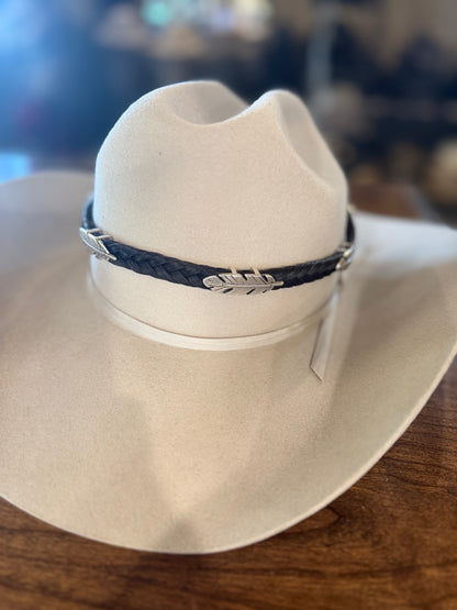 Silver Feather Horse Hair Hat Band