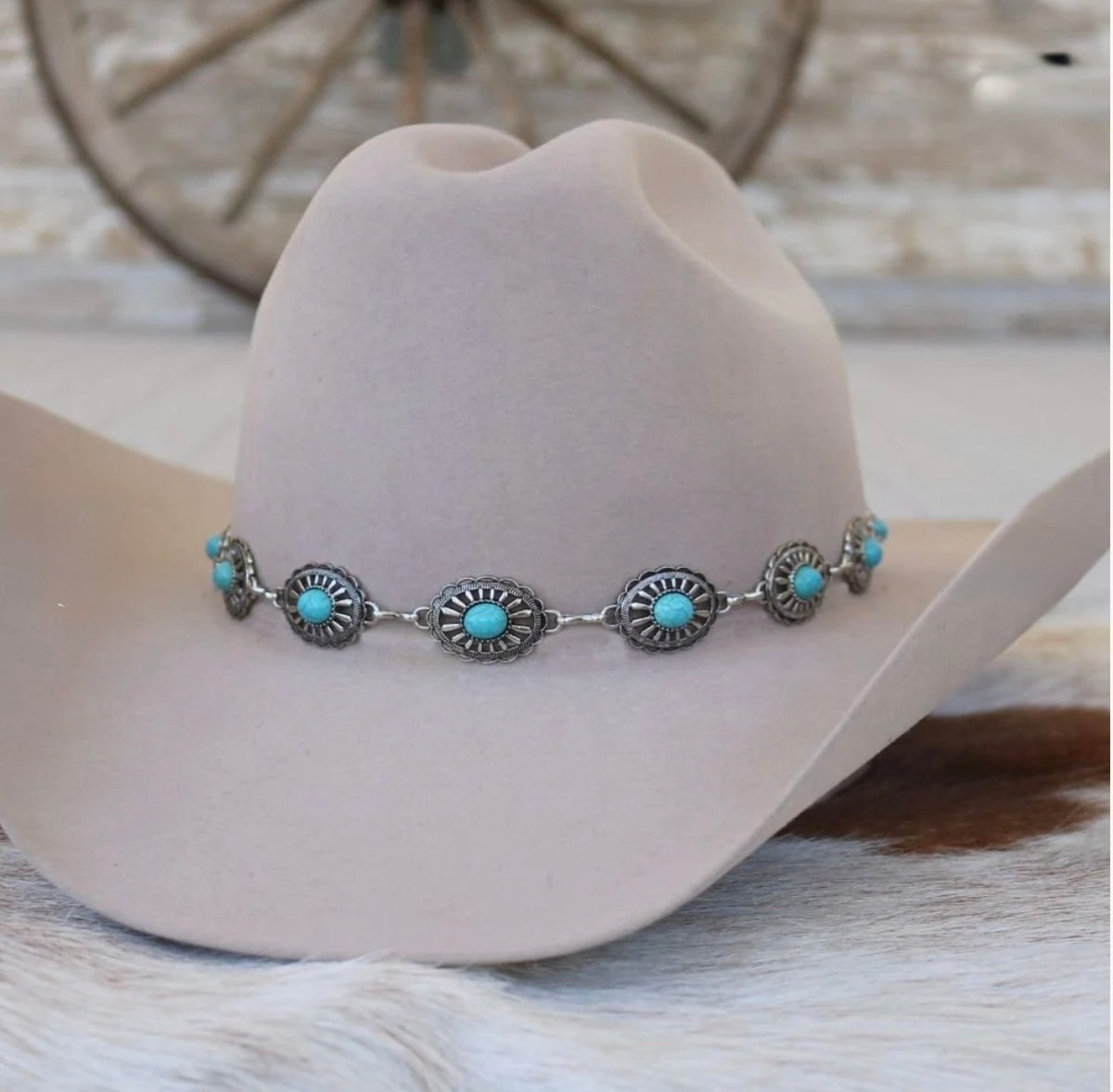 Strider - Concho Hat Band w/Turquoise
