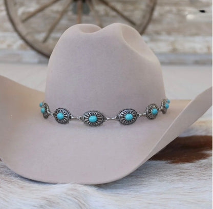 Strider - Concho Hat Band w/Turquoise