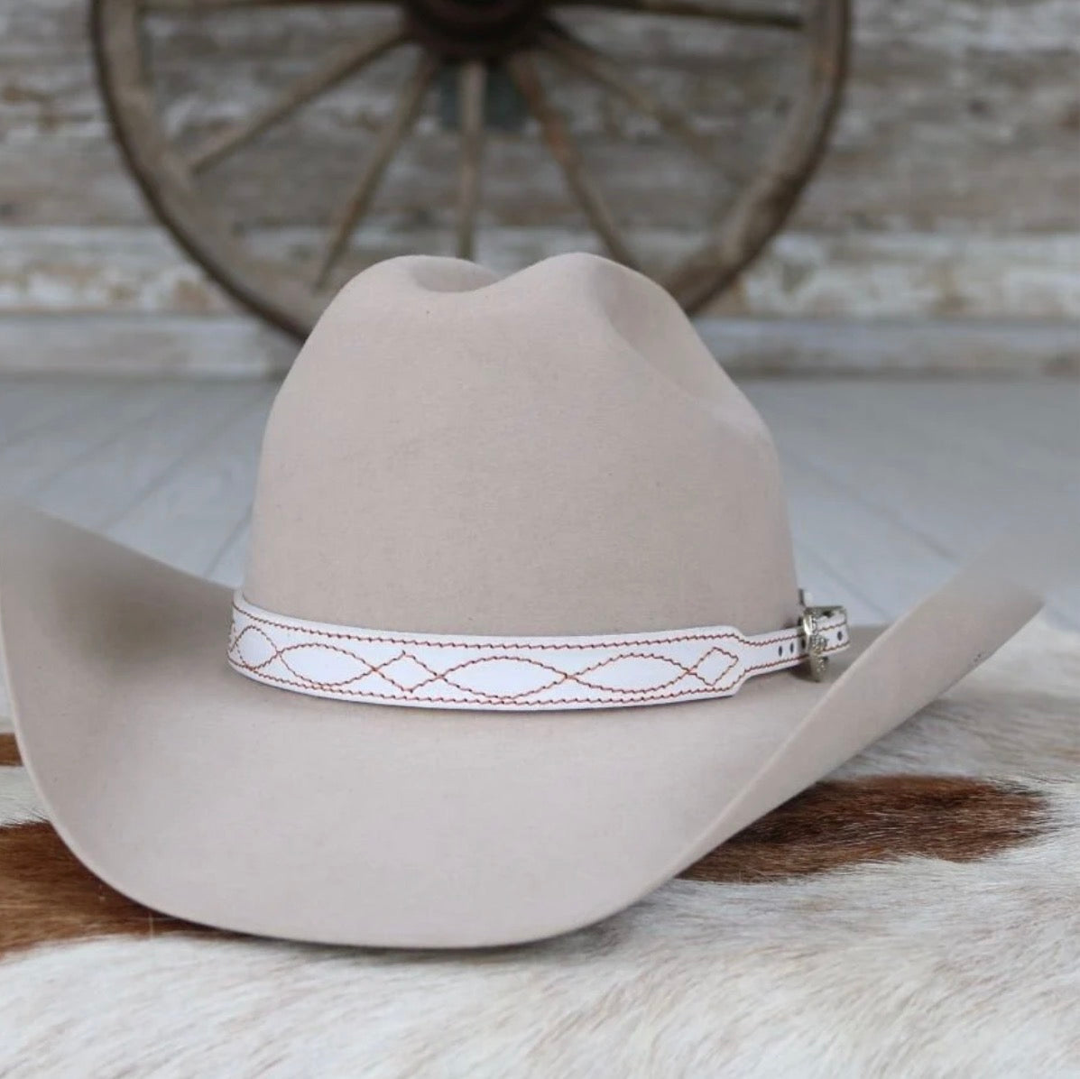 Boot Stitch Leather Hat Band