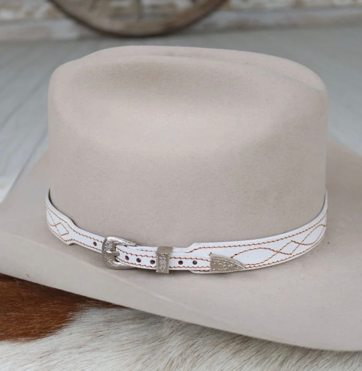 Boot Stitch Leather Hat Band