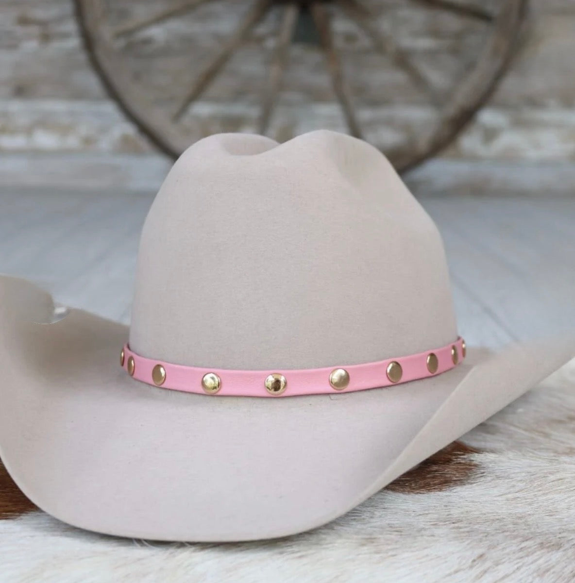 Studded Goat Leather Hat Bands