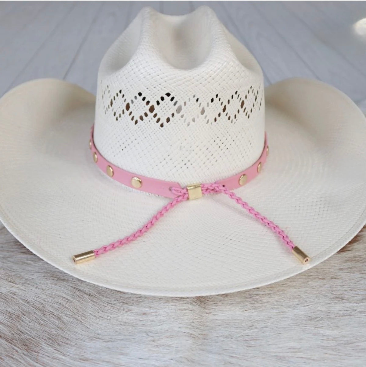 Studded Goat Leather Hat Bands
