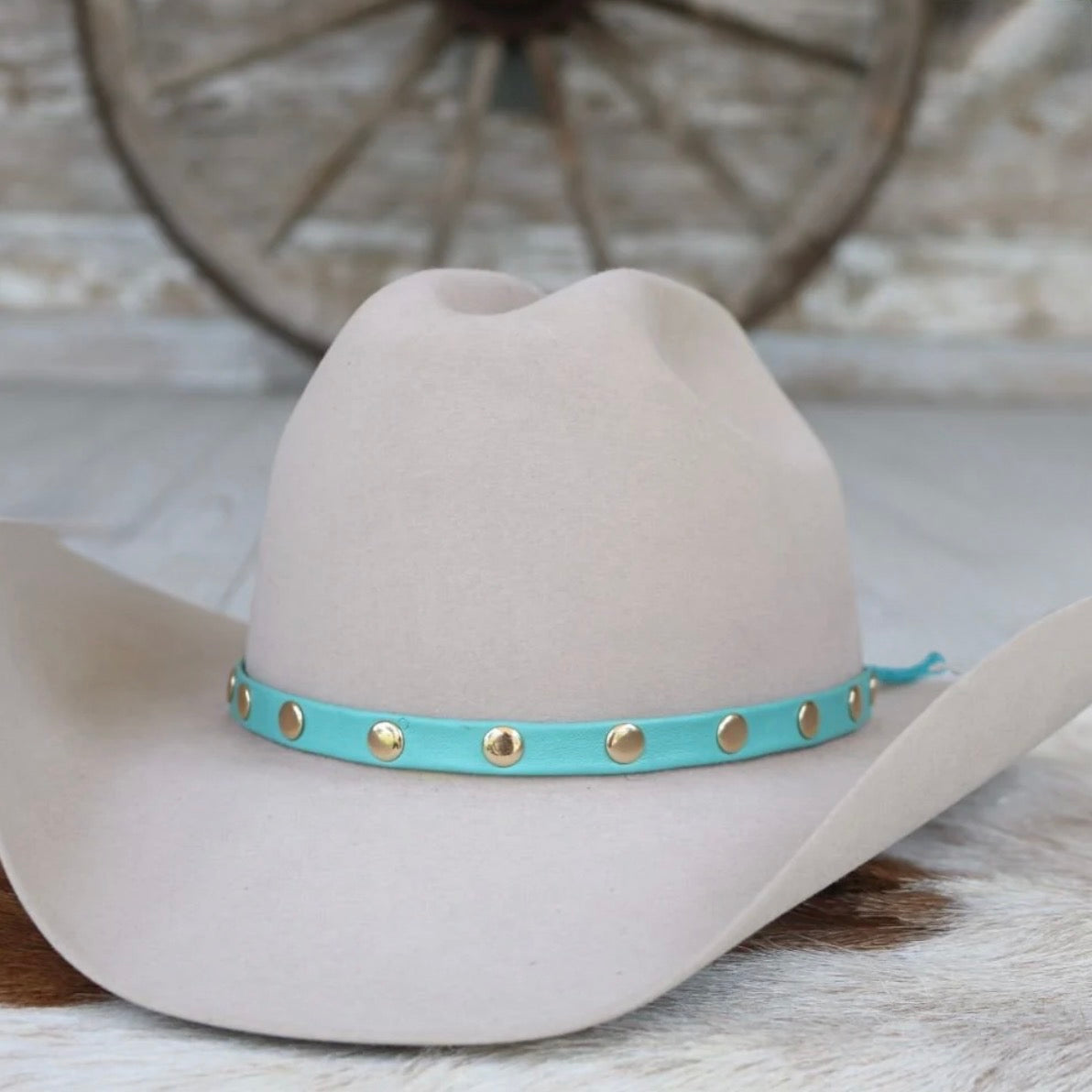 Studded Goat Leather Hat Bands