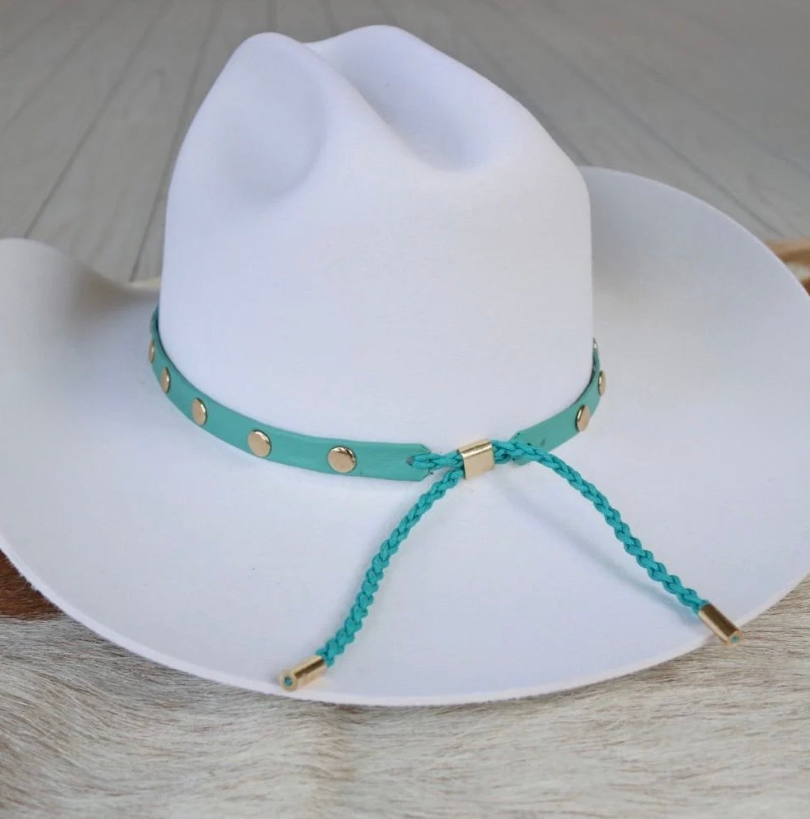 Studded Goat Leather Hat Bands
