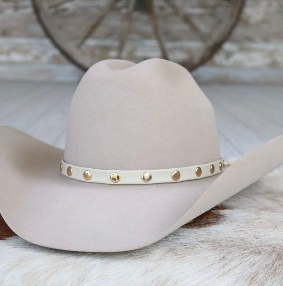 Studded Goat Leather Hat Bands