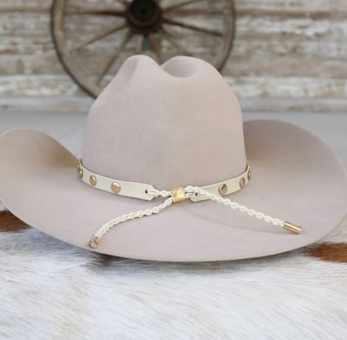 Studded Goat Leather Hat Bands