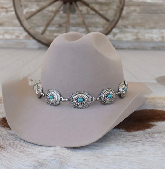 Strider - Concho Hat Band w/Turquoise