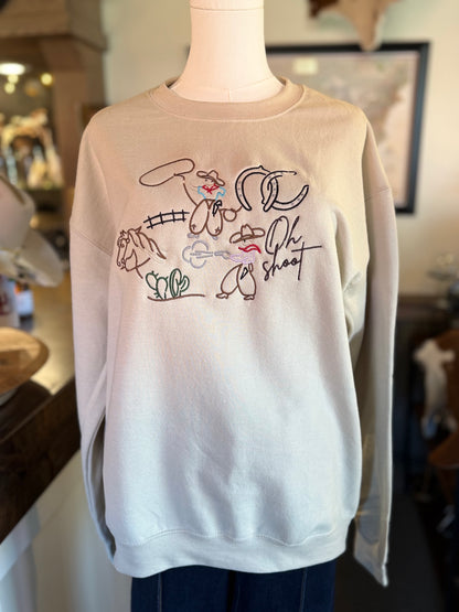Oh Shoot Embroidered Crewneck